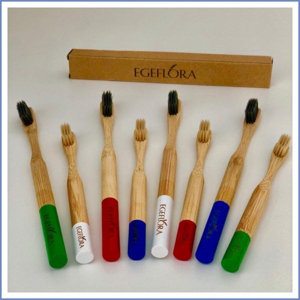 Bambu Diş Fırçası Bambu Diş Fırçası Kırmızı Çocuk Boy