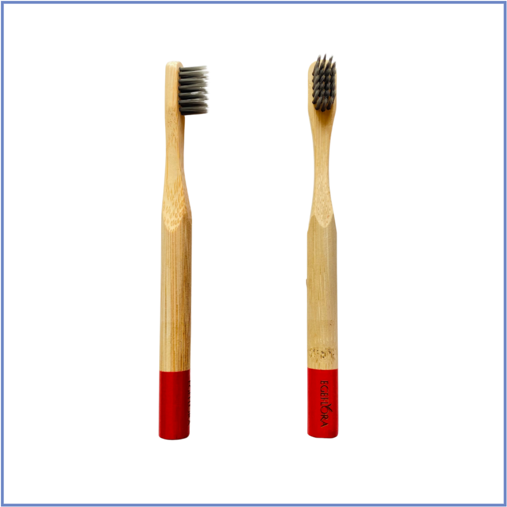 Bambu Diş Fırçası Bambu Diş Fırçası Kırmızı Çocuk Boy